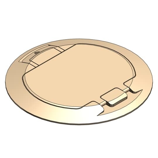 Poke-Through Cover, 8 Inch Diameter, Aluminum with Beige Powder Finish