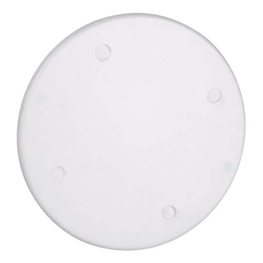 Round Flat Blank Cover, Diameter 4 Inches, Color White, Material Phenolic
