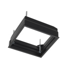 Aculux 3 1/4" Square Flush Mount Adapter, Special Ceilings; Wood, Stone, Tile, 1 3/8" to 1 3/4" Thick Ceiling, Black Finish