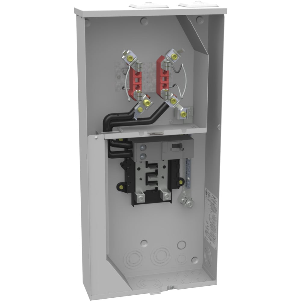 U5168-XTL-200-KK Single Position Meter Socket with Main and Load Center, 200 Amp, 1 Phase, Ringless, Horn, 4 Term, OH, UG, 240V