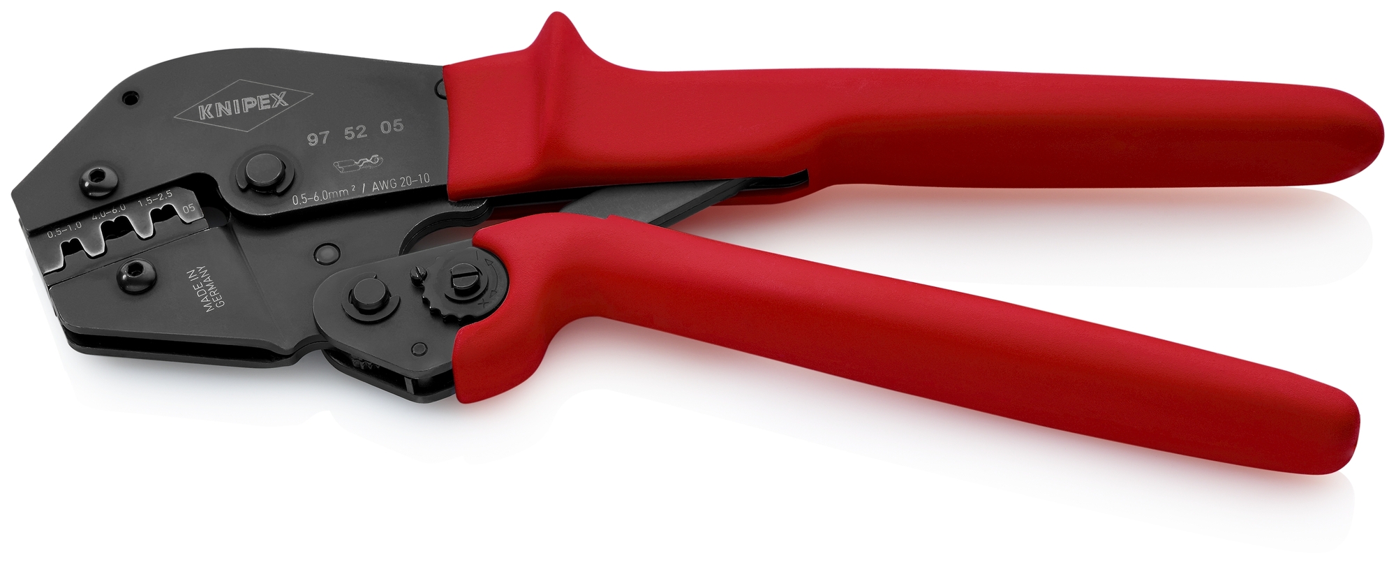 Crimping Pliers For Non-Insulated Open Plug-Type Connectors (Plug Width 4.8 and 6.3 mm), 10 in.