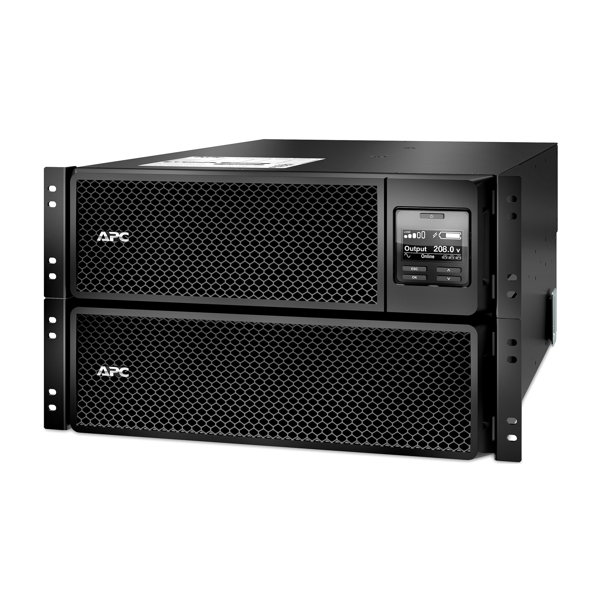 APC Smart-UPS On-Line, 8kVA/8kW, Rackmount 6U, 208V, 4x L6-20R+2x L6-30R NEMA outlets, Network Card+SmartSlot, Extended runtime, W/ rail kit