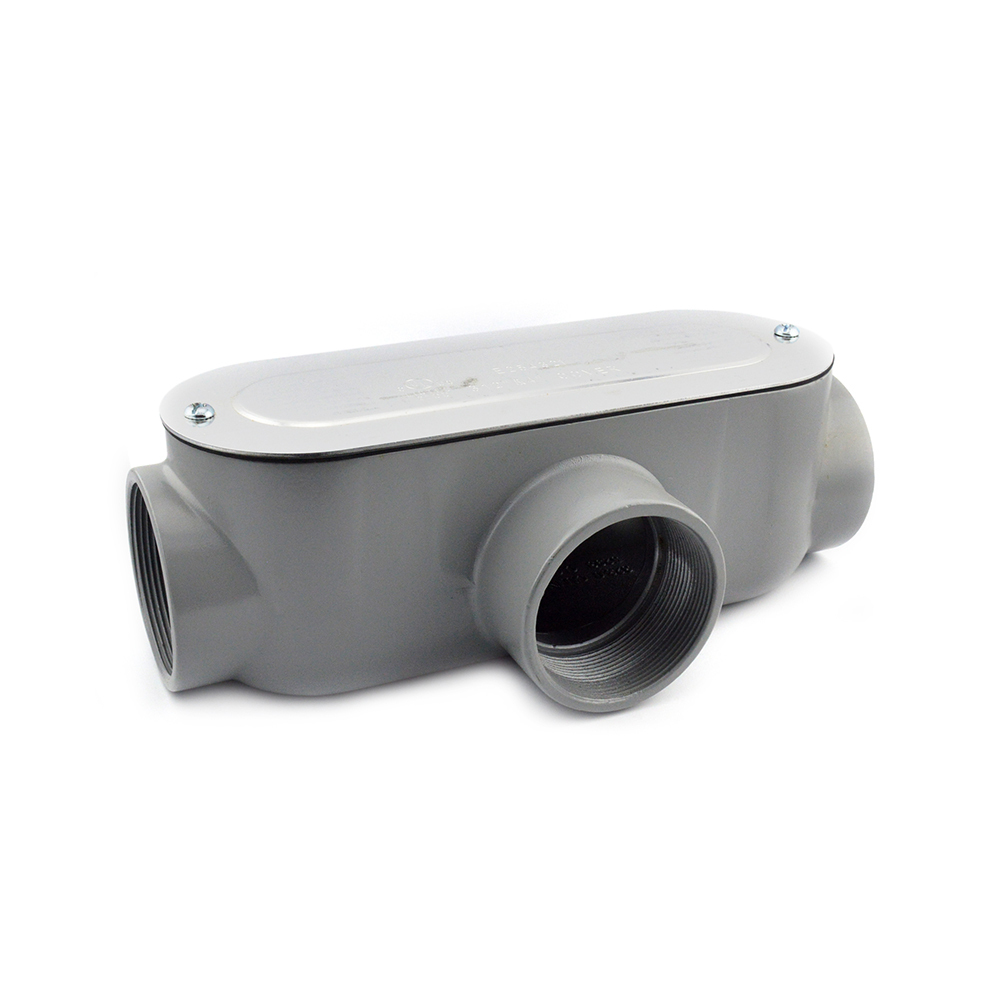 Rigid and IMC Conduit Body, Type T, Aluminum, Cover and Gasket, Size 3-1/2 Inch