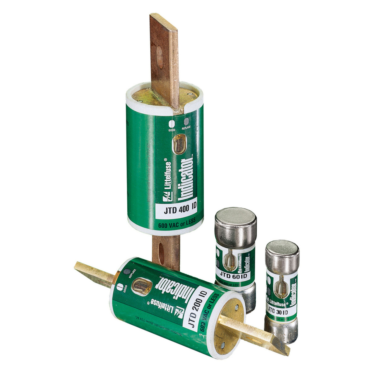 The Littelfuse POWR-PRO JTD_ID Indicator Class J fuse provides visual blown fuse indication and maximum protection in a compact package. The compact Class J package was designed specifically for circuits where space is at a premium. The current limiting time delay JTD_ID offers a patented true dual-element design that is ideal for use in circuits with high inrush currents. Superior performance characteristics of JTD_ID Indicator fuses reduce nuisance fuse opening and the blown fuse indication reduces downtime and increases safety.