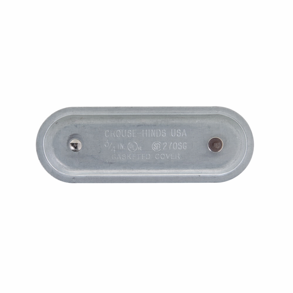 Eaton Crouse-Hinds series Condulet Form 7 Snaptight cover with integral gasket, Sheet steel, 1-1/2"