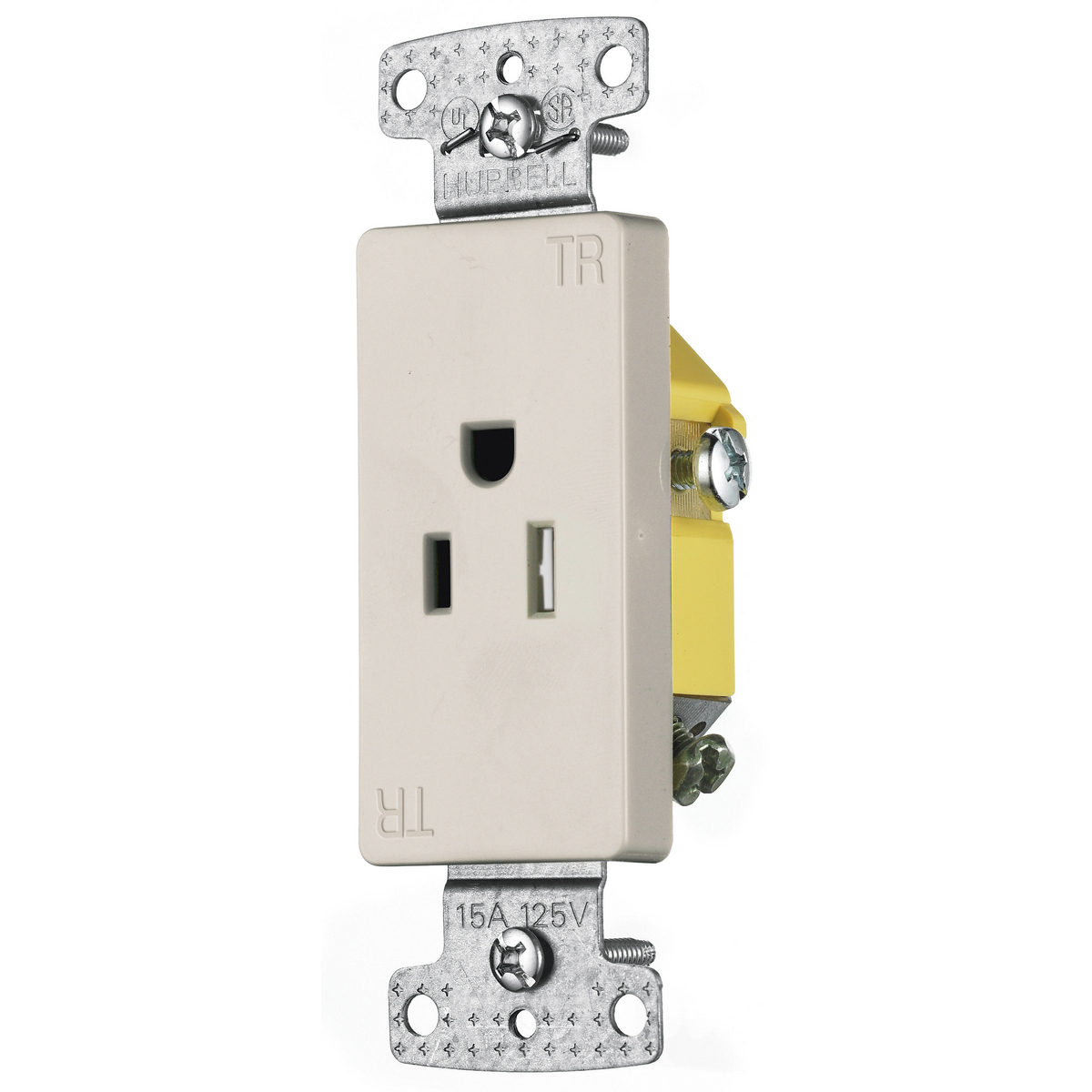 TradeSelect, Straight Blade, Single Decorator Receptacle, Tamper Resistant, 15A 125V, 2-Pole 3-Wire Grounding, 5-15R, Brown