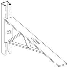 Eaton B-Line series bracket, 6" H x 24" L x 1.62" W, Steel, Electro-plated