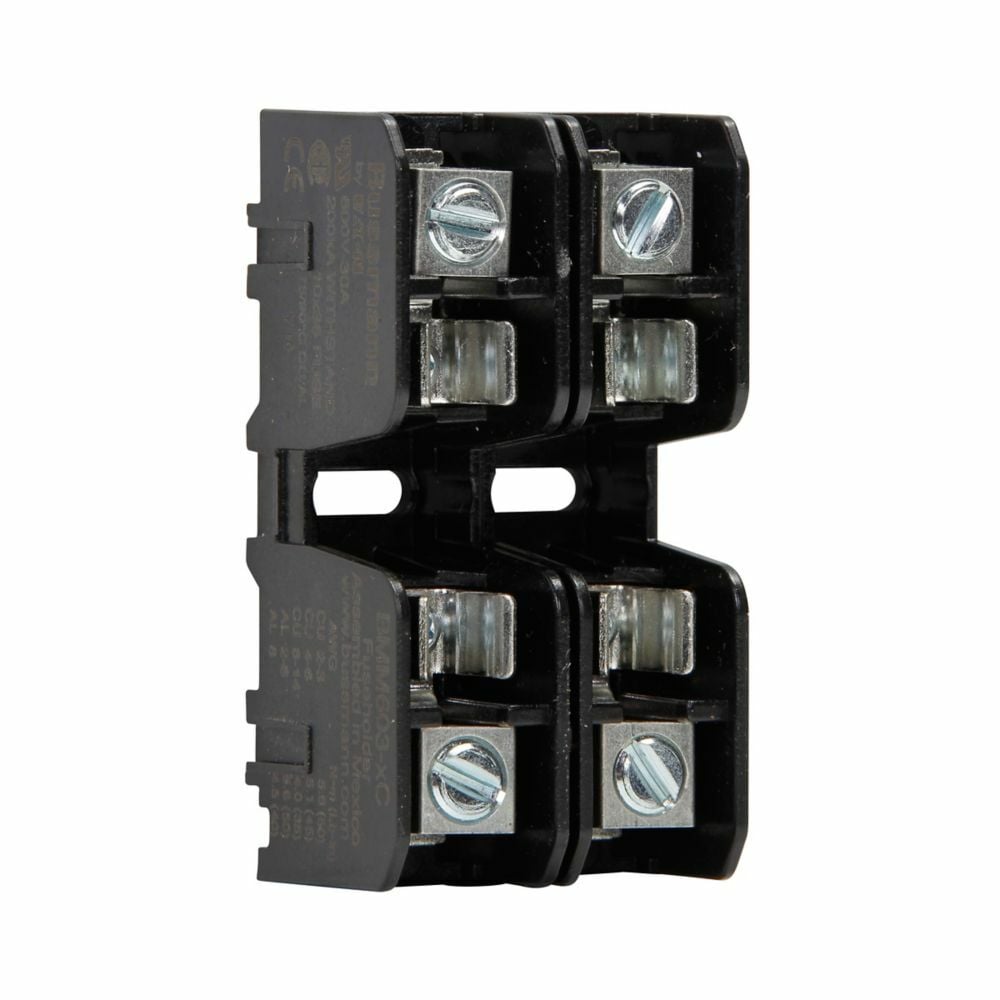 Eaton Bussmann series BMM fuse blocks, Fuse Blocks, 30 A, Two-pole, 200 kA, Box lug, 200 kAIC, 600 V
