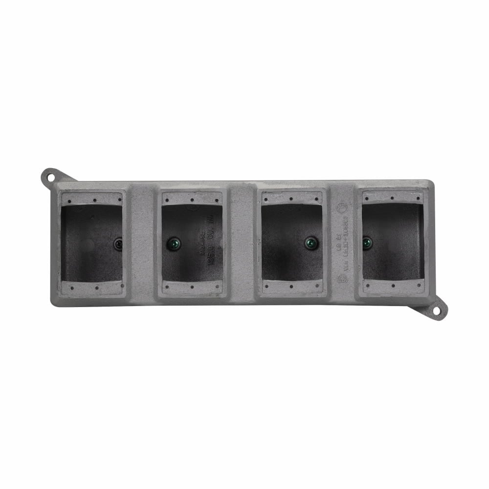 Eaton Crouse-Hinds series Condulet FD blank device box, Deep, Feraloy iron alloy, Four-gang