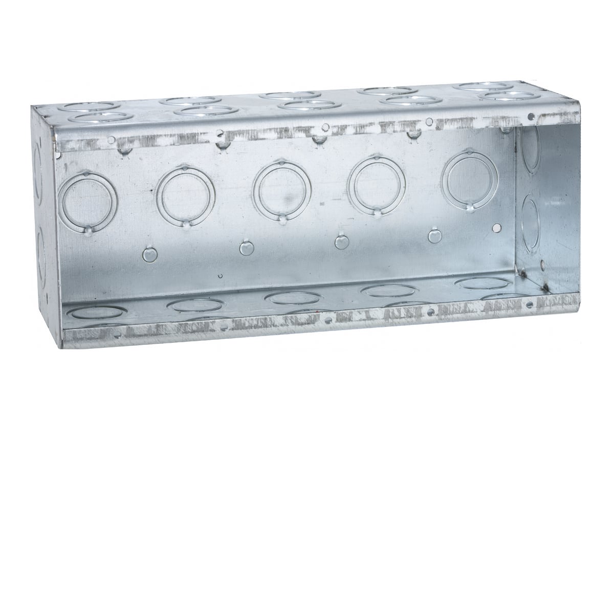 Masonry Bx., 3-1/2 In. Dp. Nongangable w/Conduit KO's, 5-Gang, 9-7/32In.Wide