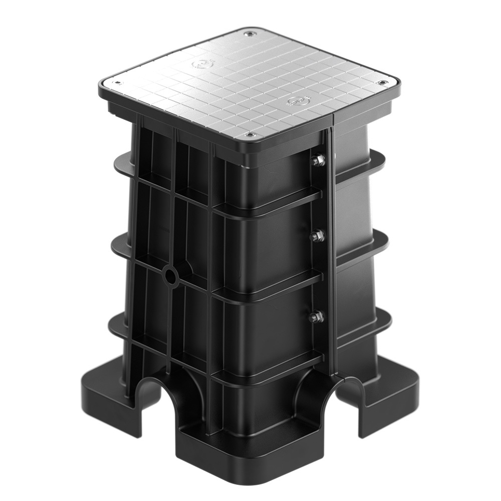 Direct-Bury Mounting Foundation for all  Level 2 EV Charging Pedestals. For Use With EPED1, EPED2, EPCM1-OF3, EPCM2-OF3, and EPCM3-OF3.