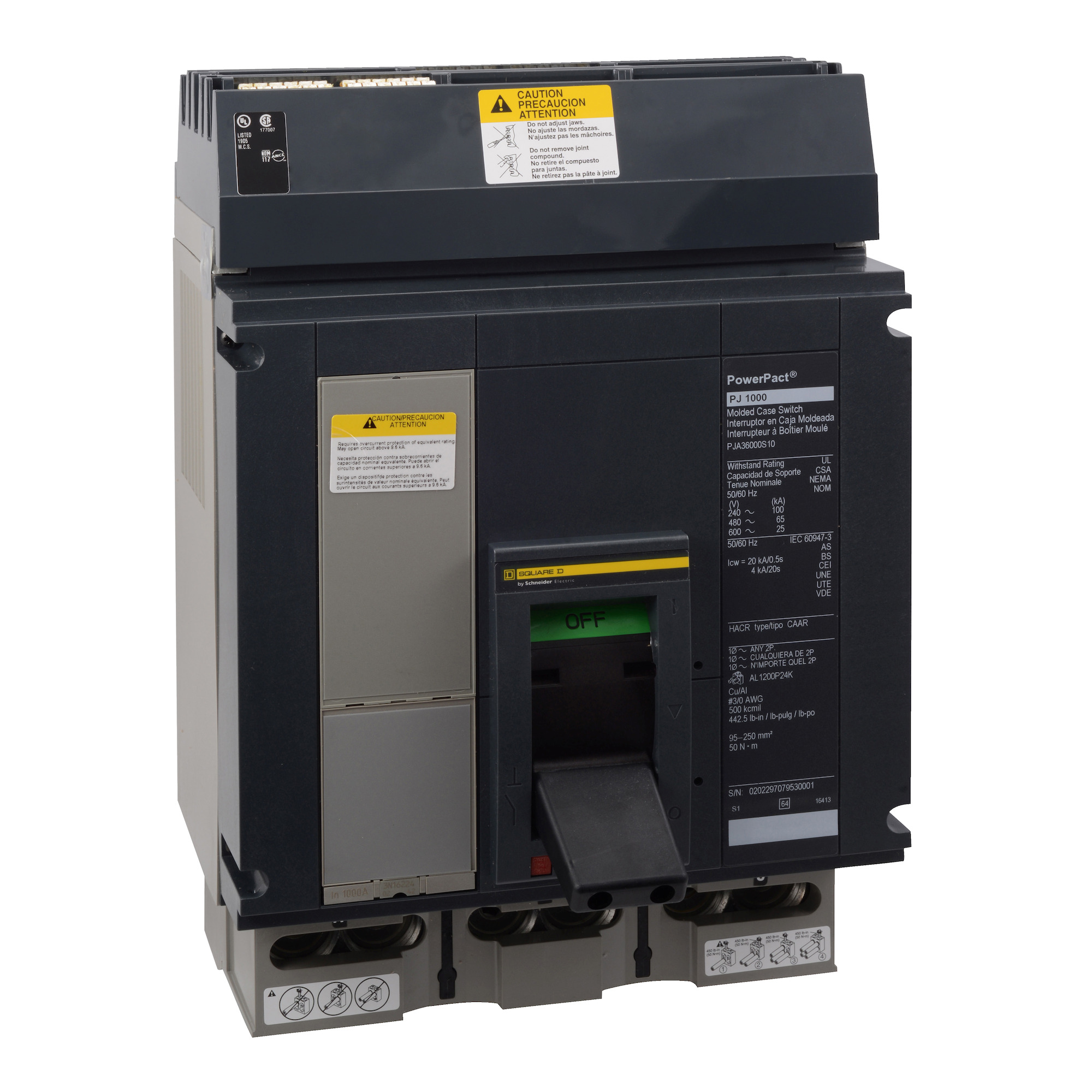 POWERPACT AUTOMATIC MOULDED CASE SWITCH 480V 800 A P-Frame