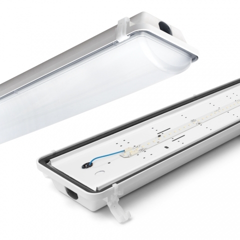 EPCO, LED Light Fixture, Energy-Efficient, Highly Desirable, Style: Indoor/Outdoor, Voltage Rating: 120 to 277 VAC, Lamp Type: LED, Material: Acetal Plastic (Latch), Color: Silver, Mounting: Ceiling/Wall Mount, Length: 4 FT, Width: 6.812 IN, Height: 4.25 IN, 4100K, 34 Watts, Includes Mounting Hardware