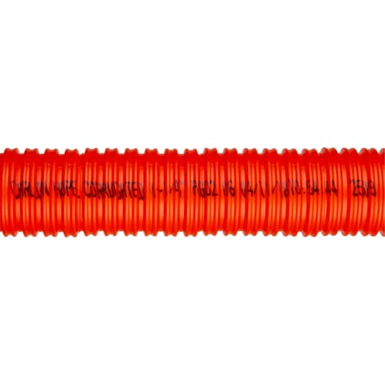 High Density Polyethylene Duct, 1-1/4 Inch, Corrugated, 1 Way Single Split, Orange, No Stripes, 1,130 Pound Pull Tape, Length 250 Feet