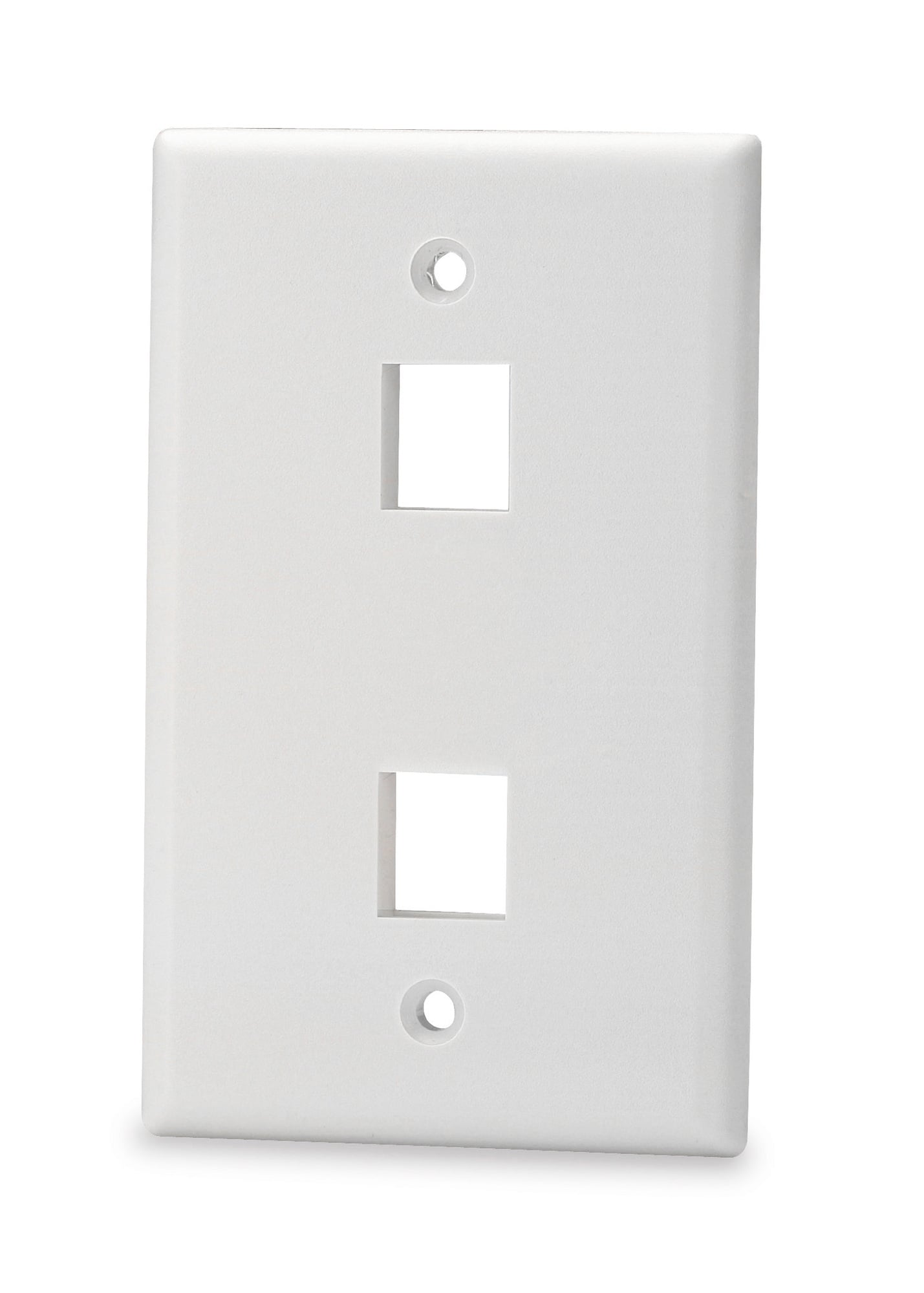2-Port Single Gang Keystone Faceplate w/o Labeling, White