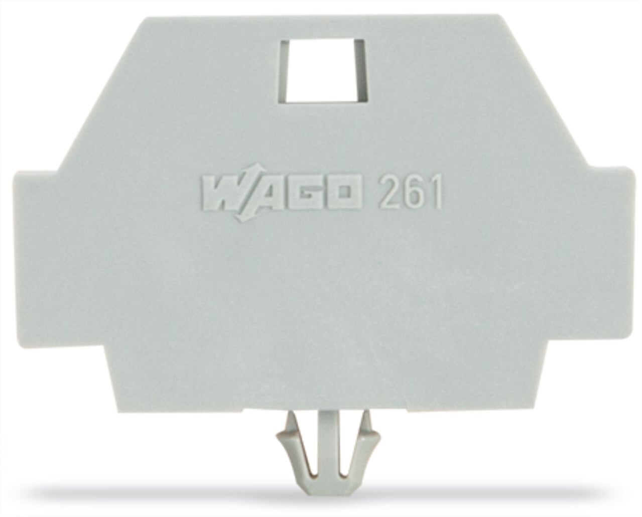 End plate; with snap-in mounting foot; gray