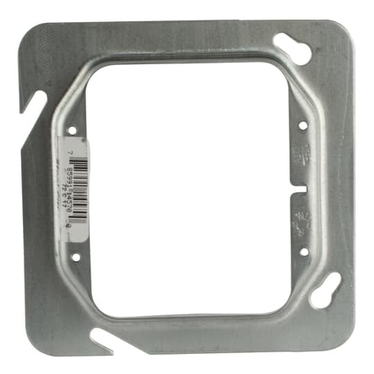 Two Gang Device Cover, 6.3 Cubic Inches, 4-11/16 Inch x 1/2 Inch Raised, Pre-Galvanized Steel
