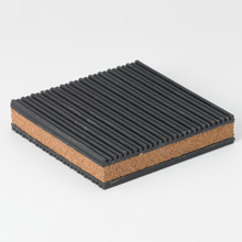 Eaton B-Line series ribbed neoprene steel vibration pad, Air conditioner, cooling towers, compressors, fans, 3/16" deflection, 800 lbs load cap, Oil-resistant neoprene, Non-skid, CNP type-cork and ribbed neoprene vibration pad