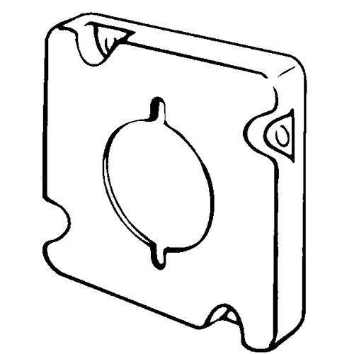 Features:Configuration Single Receptacle 2-5/32IN Dia, Standard:UL E18095, Material:Steel, Shape:Square, Size:4.6875 X 4.6875 X 0.5IN, Cubic Capacity:10CI