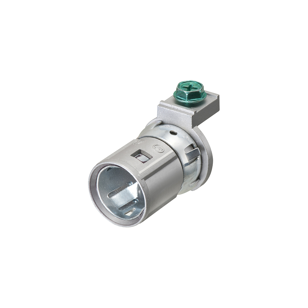 Retrofit snap to it MC cable connector with grounding lug. .485 to .610.
