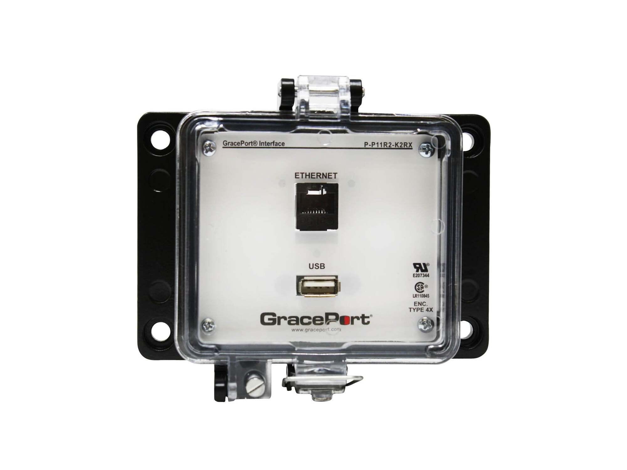 Panel Interface Connector with USB Type A/F to USB Type A/M, Category 5e RJ45, Panel Mount Housing, UL Type 4X, No outlet/power option