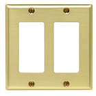 2-Gang Decora/GFCI Device Decora Wallplate, Brass, Device Mount, Brass
