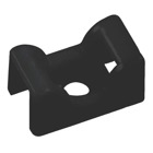 Saddle Support Mounting Base, Heat Stabilized Black Polyamide (Nylon 6.6) for Temperatures up to 105 Degrees Celsius (221 F), Weather and Ultraviolet Resistant, Length of 17.07mm (0.672 Inches), Width of 11.13mm (0.438 Inches), Height of 8.33mm (0.0.328 Inches), Screw Mounting Method, #6 Screw