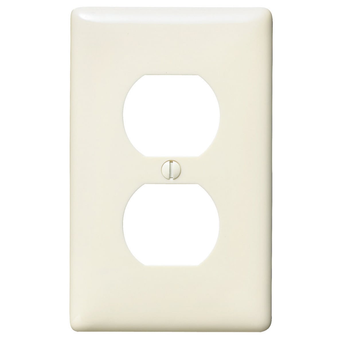 Wallplates and Box Covers, Wallplate, Nylon, Mid-Sized, 1-Gang, 1) Duplex, Light Almond