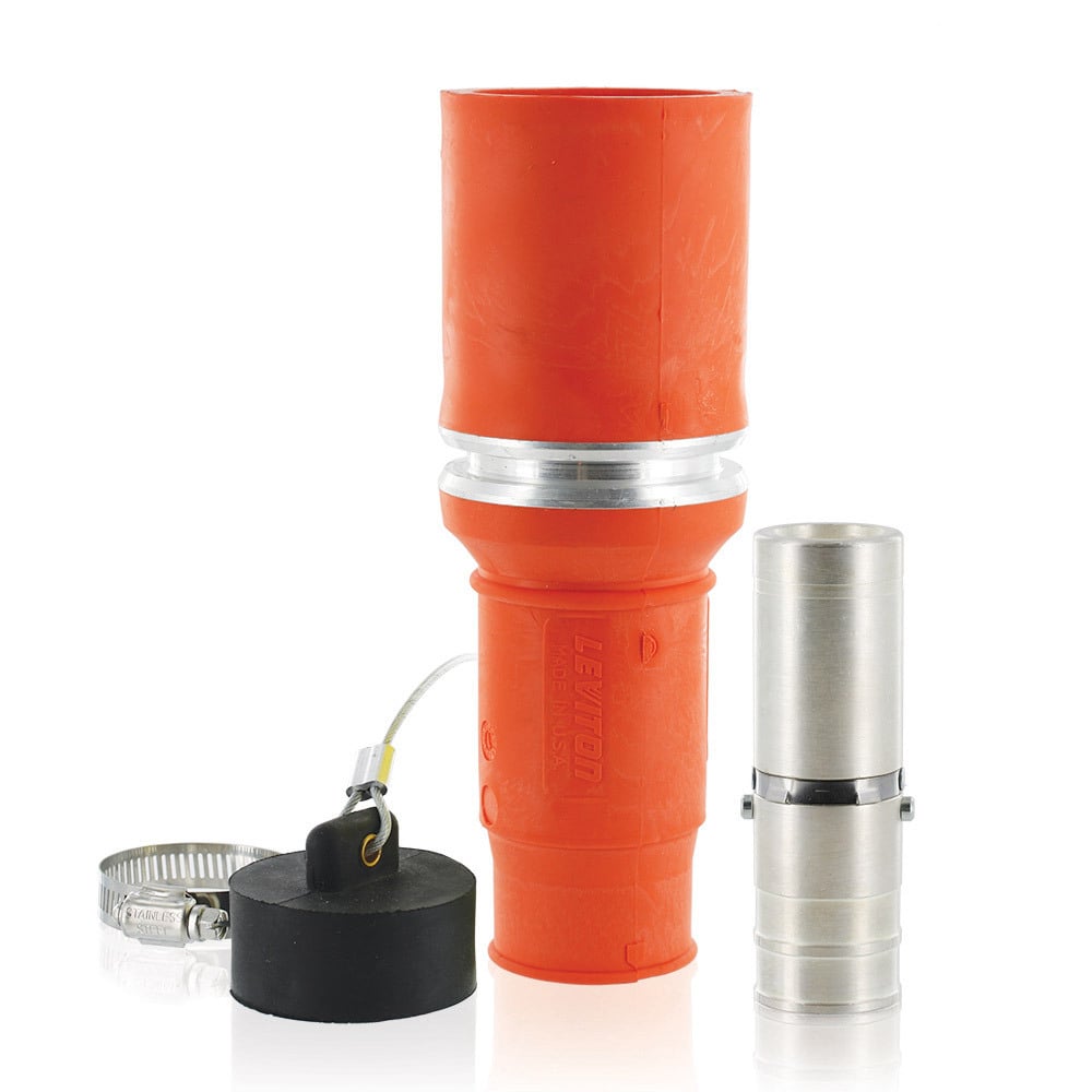 Complete Female Plug (Insulator, Female Contact, & Dust Cap), Crimped, 777 MCM Cable, 1135Amp Max., 1000Volt, 49 Series, Industrial Grade, Rhino-Hide Single Pole Connector - ORANGE