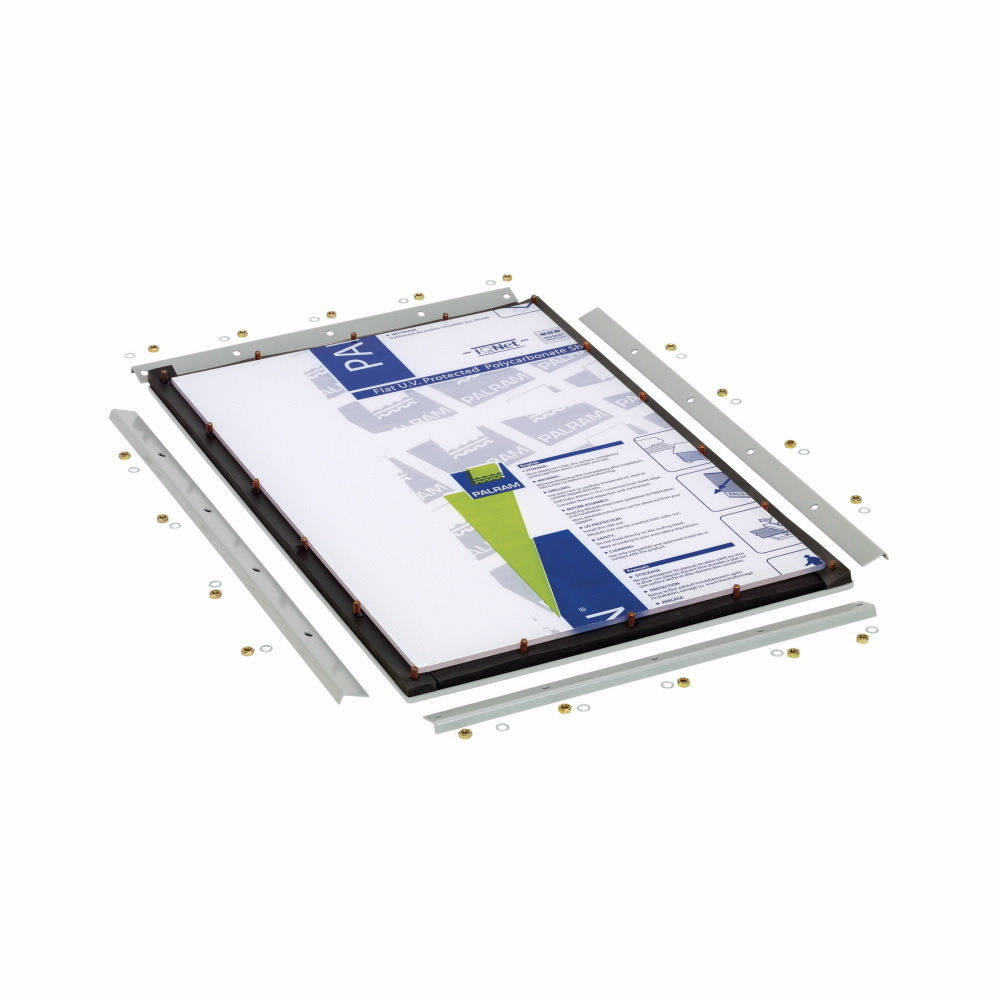 Eaton B-Line series window and door kit, ANSI 61 gray polyester powder coated, Steel, Fixed window, Plexiglas window kit, Enclosure cut-out 10.62" X 7.12"