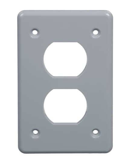 1-Gang Duplex Receptacle Box Cover - Gray