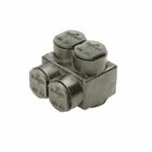 UV Black Plastisol Covered Al Distribution Connectors, Double Sided Entry, 2 Ports, #2 AWG- 750 Kcmil, 600 V, 3/8" Hex.