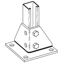 Eaton B-Line series post base, 3.5" H x 5" L x 5" W, Steel, DURA GREEN