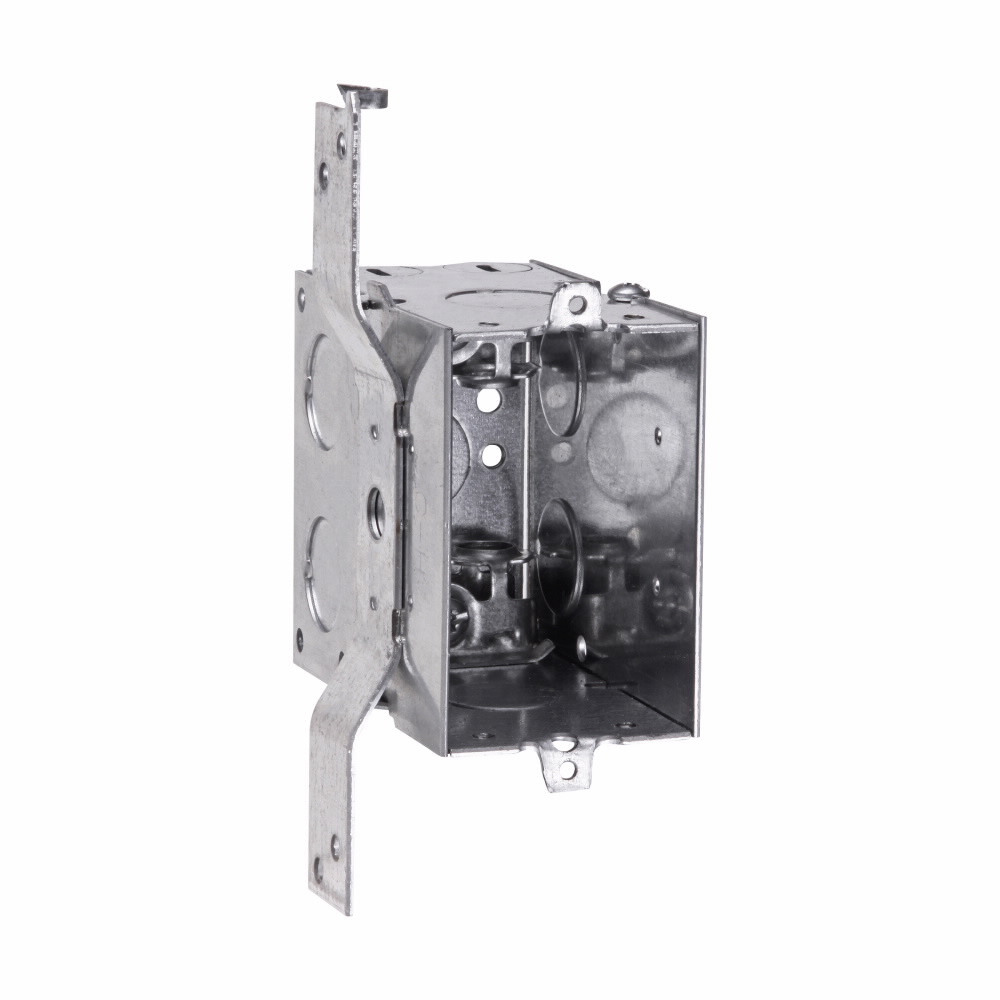 Eaton Crouse-Hinds series Switch Box, (1) 1/2", S, set 7/8", 2, AC/MC clamps, 3-1/2", (1) 1/2" , Steel, (2) 1/2", Gangable, 18.0 cubic inch capacity