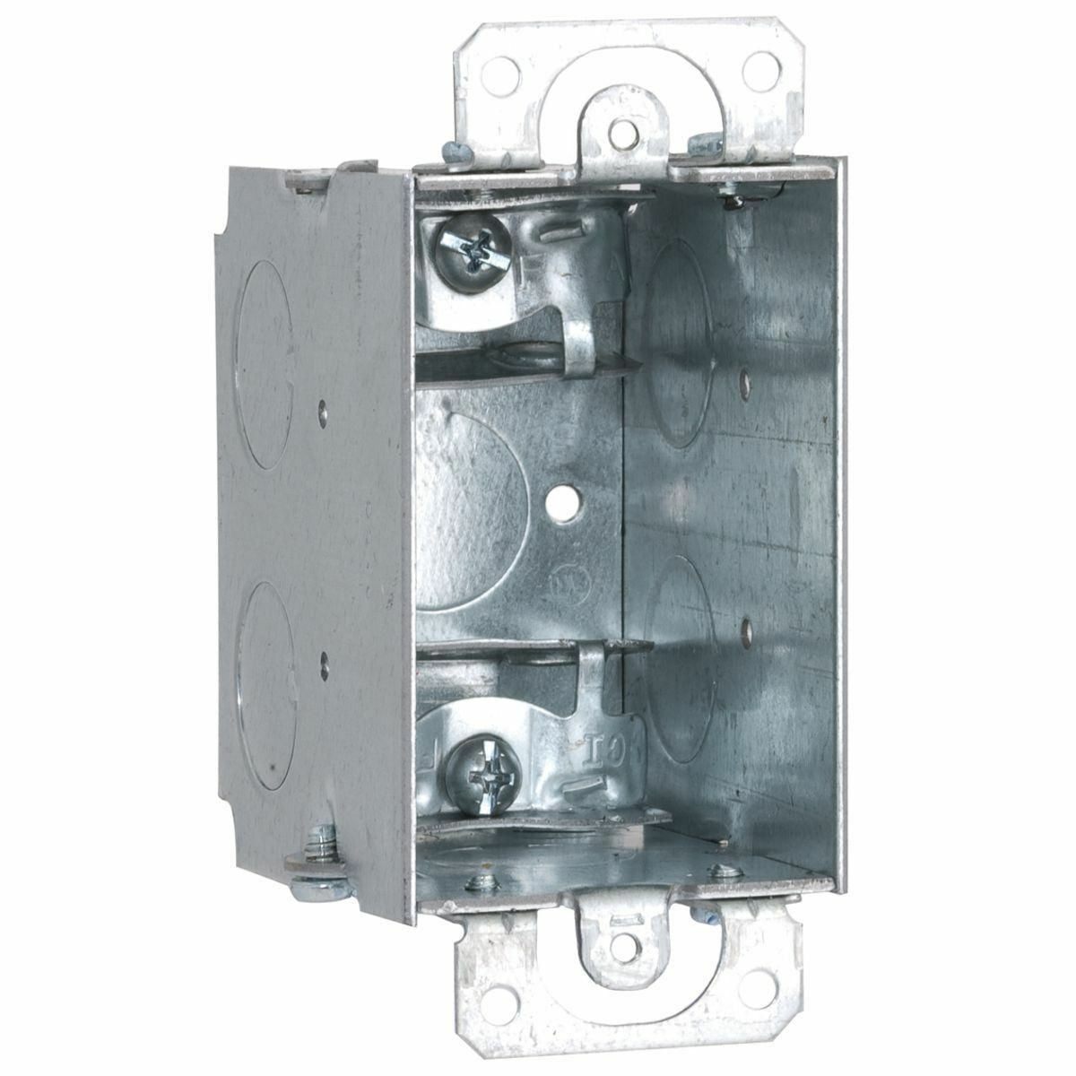 2-3/4 In. Deep Switch Boxes - Gangable with Armored Cable/MetalClad/FlexClamps, Plaster Ears