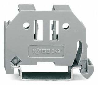 Screwless end stop; 10 mm wide; for DIN-rail 35 x 15 and 35 x 7.5; gray