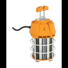 100 Watt LED Hi-Lumen Temporary Hi-Bay Caged Lamp - 5000K - Integrated Cord / Plug & Hook - 120 Volts