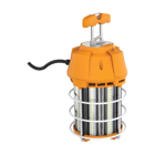 100 Watt LED Hi-Lumen Temporary Hi-Bay Caged Lamp - 5000K - Integrated Cord / Plug & Hook - 120 Volts
