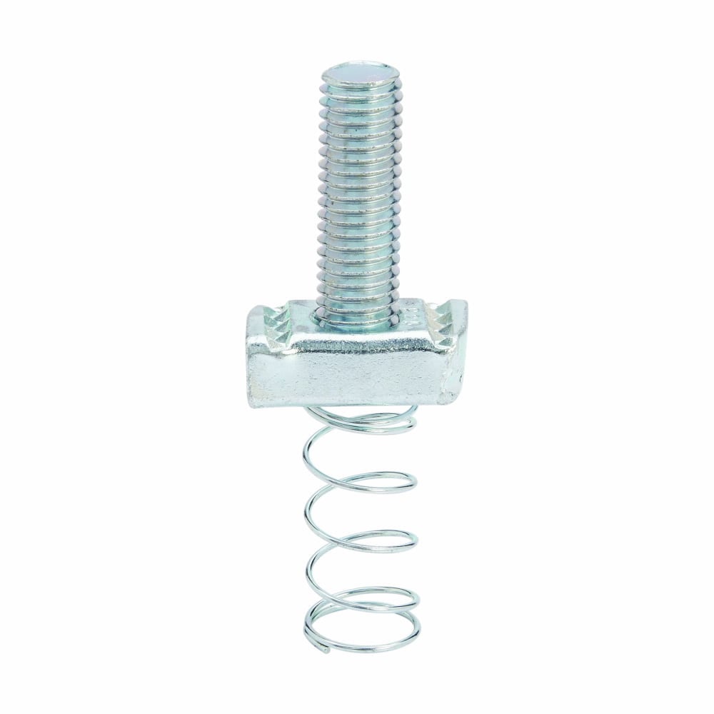 Eaton B-Line series stud nut with spring, 0.85" H x 2.8750" L x 1.31" W, Steel, Electro-plated, 3/8?-16 bolt size
