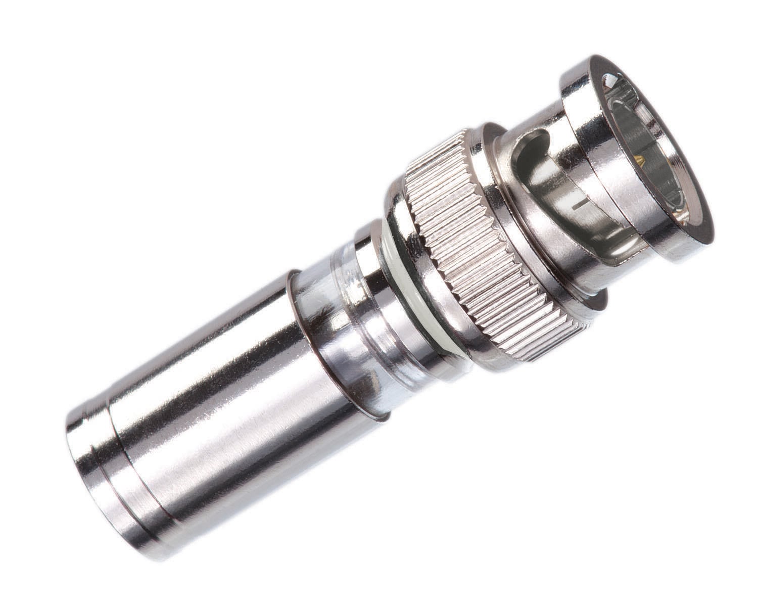 IDEAL, Compression Connector, BNC, Conductor Range: 029 - 042 IN, 20 - 18 AWG Solid Center Conductor, Material: Brass, Finish: Nickel-Plated, Nominal Impedance: 75 OHM, Dielectric Diameter: 0.130 - 0.141 IN, Coaxial Cable Type: RG-59 Plenum, Overall Jacket Diameter: 0.188 - 0.230 IN