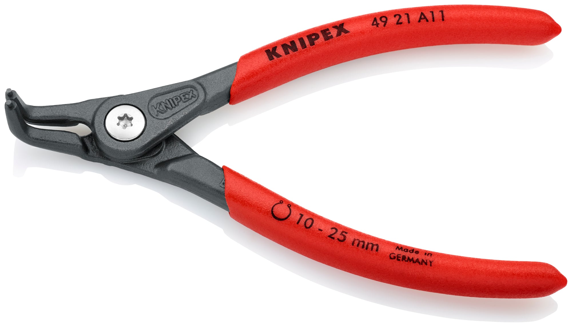External 90° Angled Precision Snap Ring Pliers, 5 1/4 in., Non-slip plastic, 3/64 in. Tips, Bulk