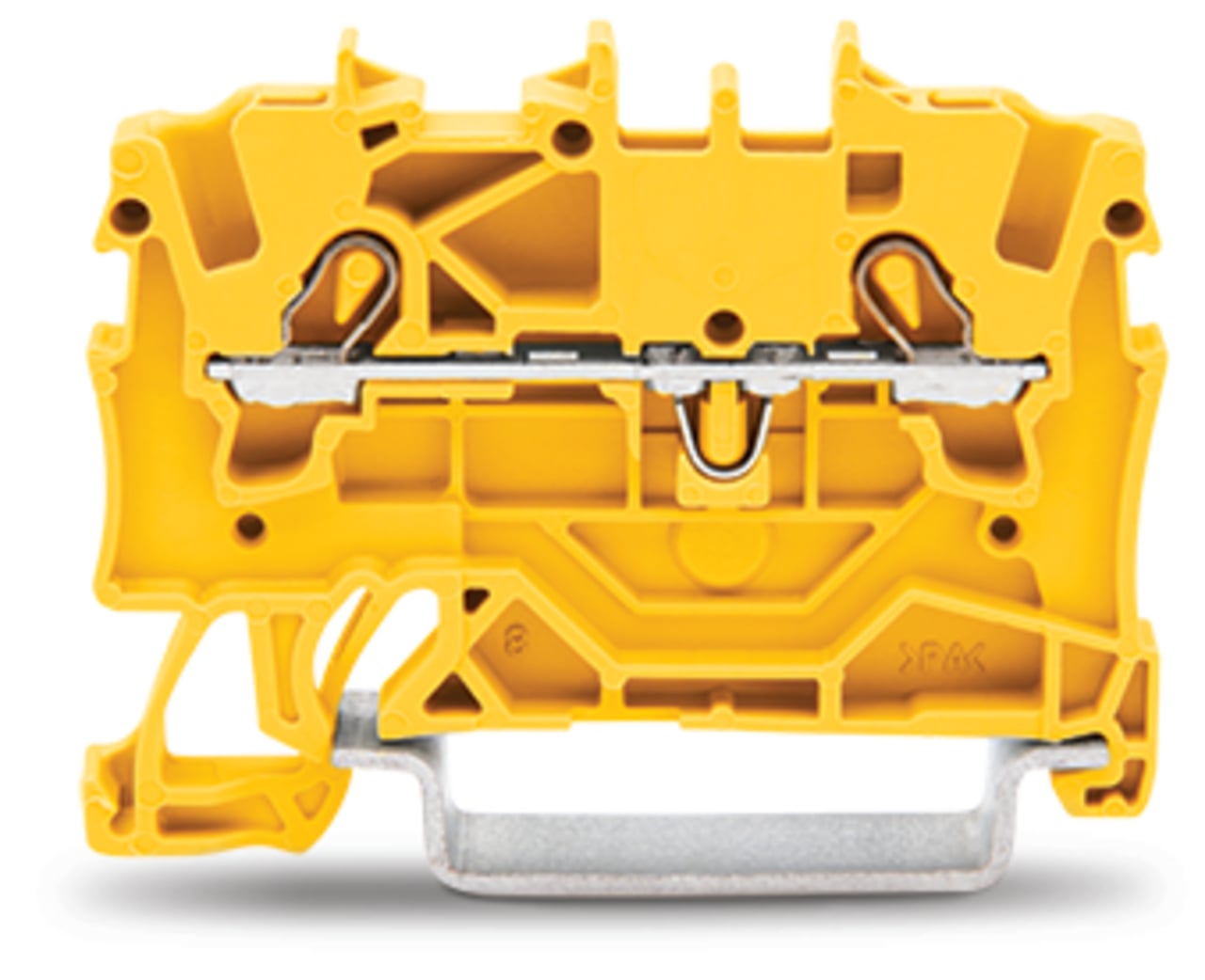 2-conductor through terminal block; 1.5 mm; suitable for Ex e II applications; side and center marking; for DIN-rail 35 x 15 and 35 x 7.5; Push-in CAGE CLAMP; 1,50 mm; yellow