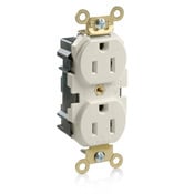15 Amp, 125 Volt, Modular Duplex Receptacle, Industrial Grade, Light Almond