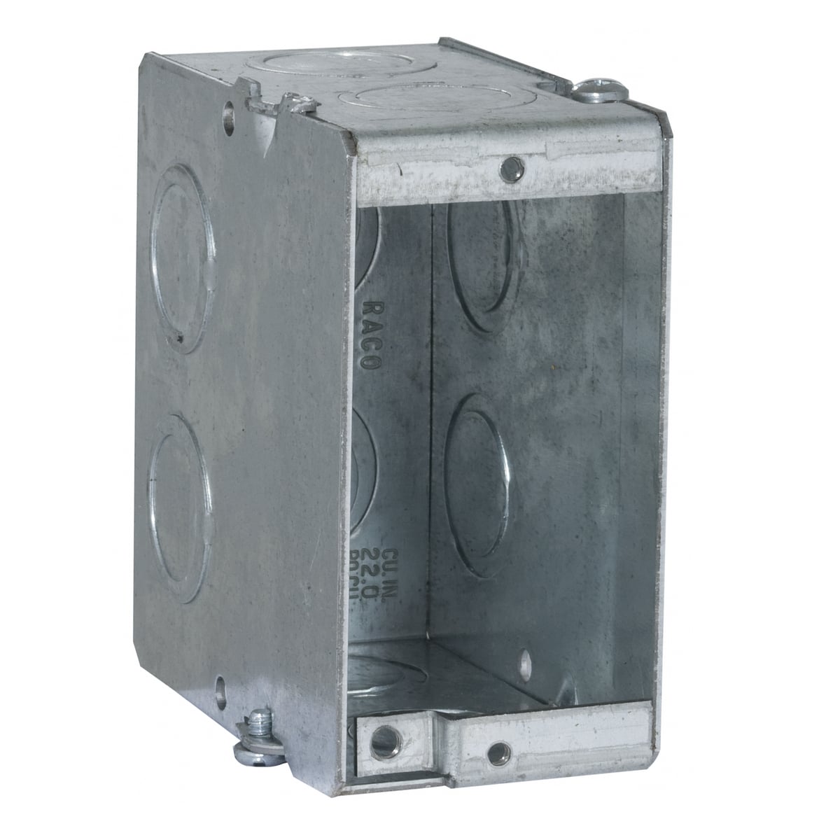 Masonry Bx., 3-1/2 In. Dp. - Gangable w/Conduit KO's, 1-Gang, 1-15/16In.Wide