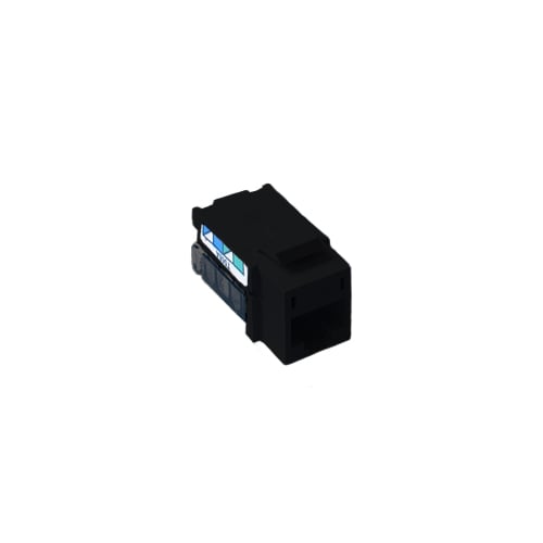 Lutron 6-Port Frame and Connector- telephone jack 8-conductor, RJ45 category 5e (Gloss) in black