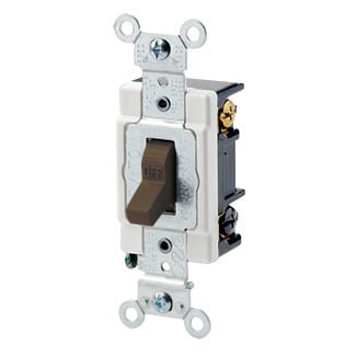 1223-S 3-Way Grounding AC Quiet Toggle Switch, 120/277 V AC, 20 A, 800 W, 1000 VA Power Rating