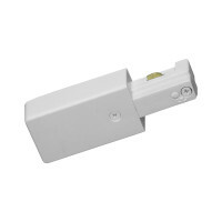 White Live-End Track Lighting Connector Feed