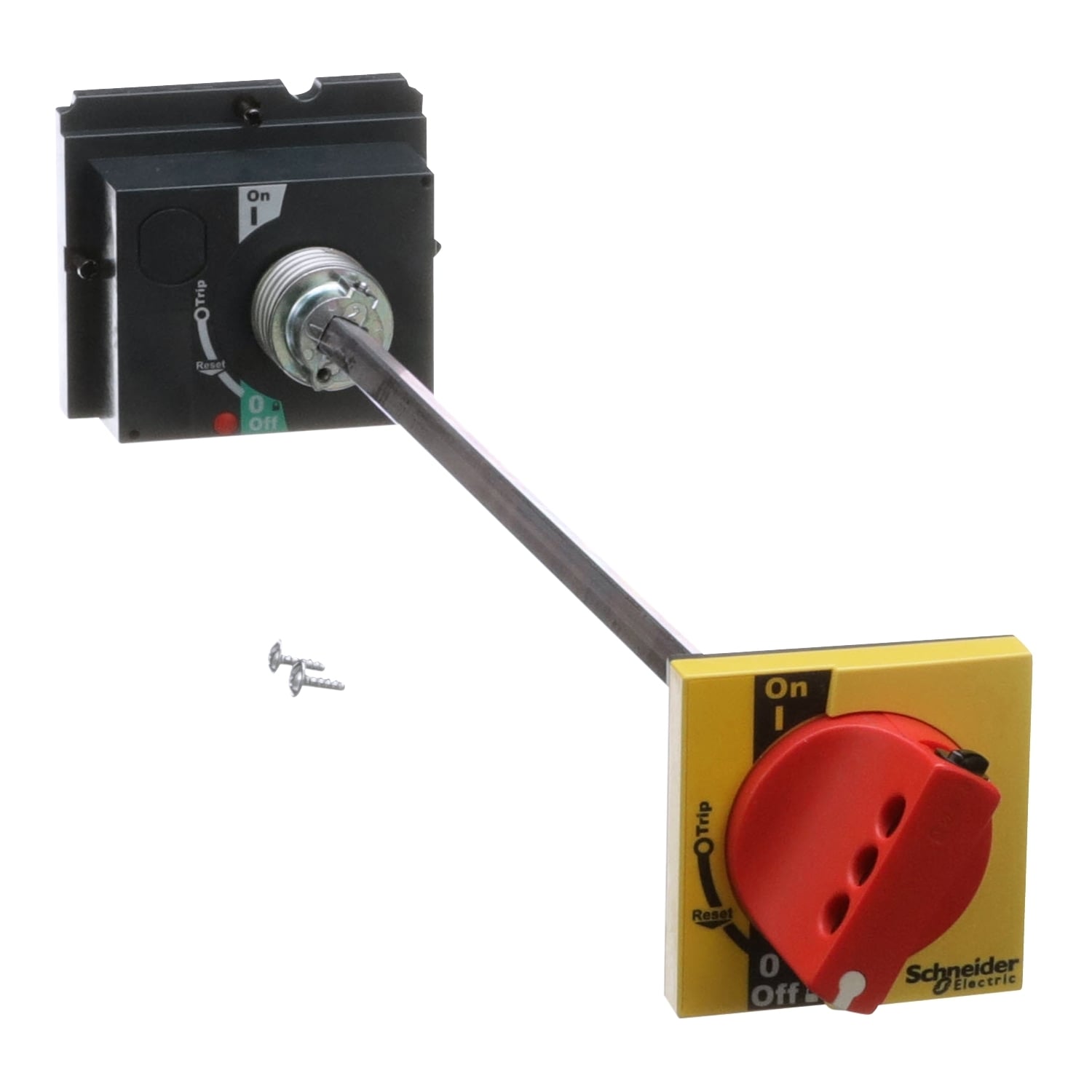 Circuit breaker accessory, PowerPacT H/J, rotary handle, red, yellow bezel