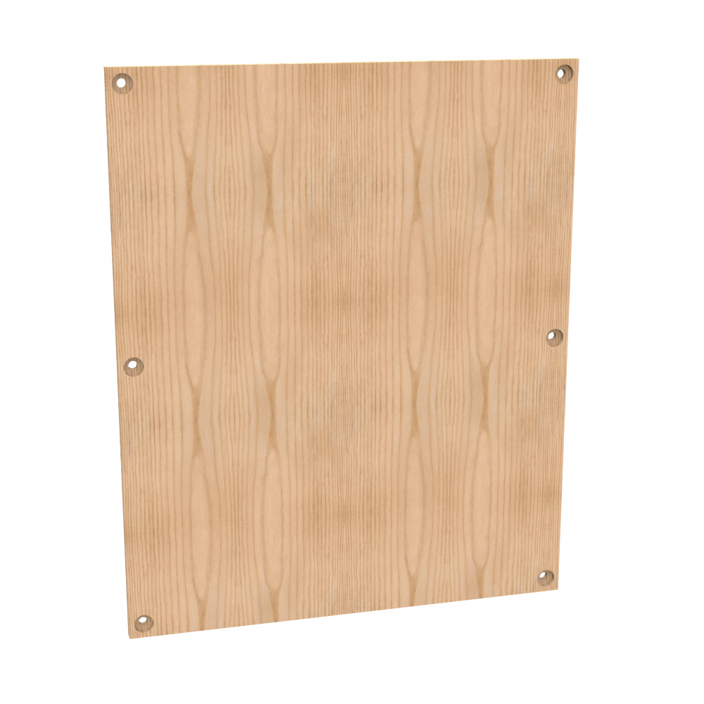 Back Panel Non UL Listed 36x30 Hinge and Screw Cover No Paint Wood Hole Pattern MDO One Side