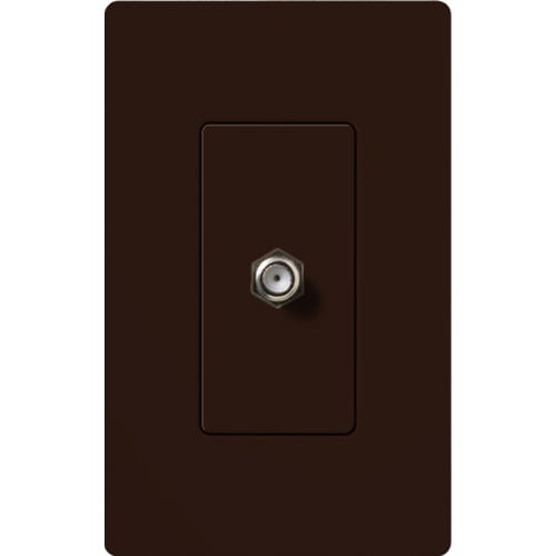 Claro single cable jack, F-style, 75-ohm coaxial cable in brown